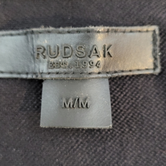 Rudsak Black Full Zip Lightweight Jacket w/ Blue Man Group Sleeve Splat- Size M - Picture 10 of 13